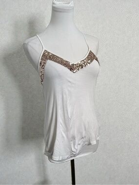 White Sequin Fairycore Summer Tank Top – Y2K Coquette Festival Cami XS